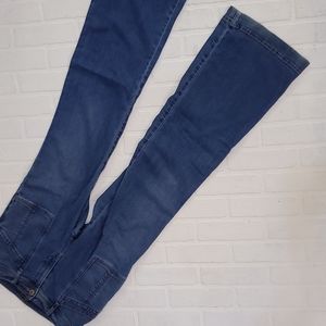 Flare jeans with patch pockets
